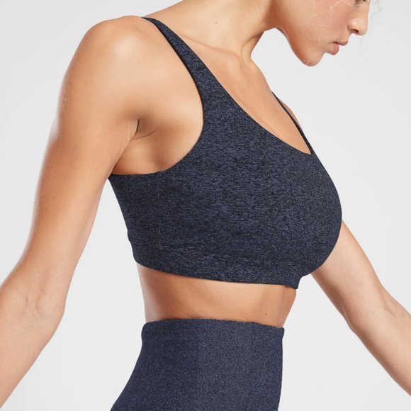 NWOT Athleta Navy Softluxe Exhale Sports Bra - Picture 3 of 8
